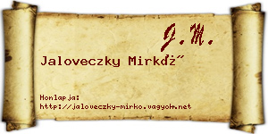 Jaloveczky Mirkó névjegykártya